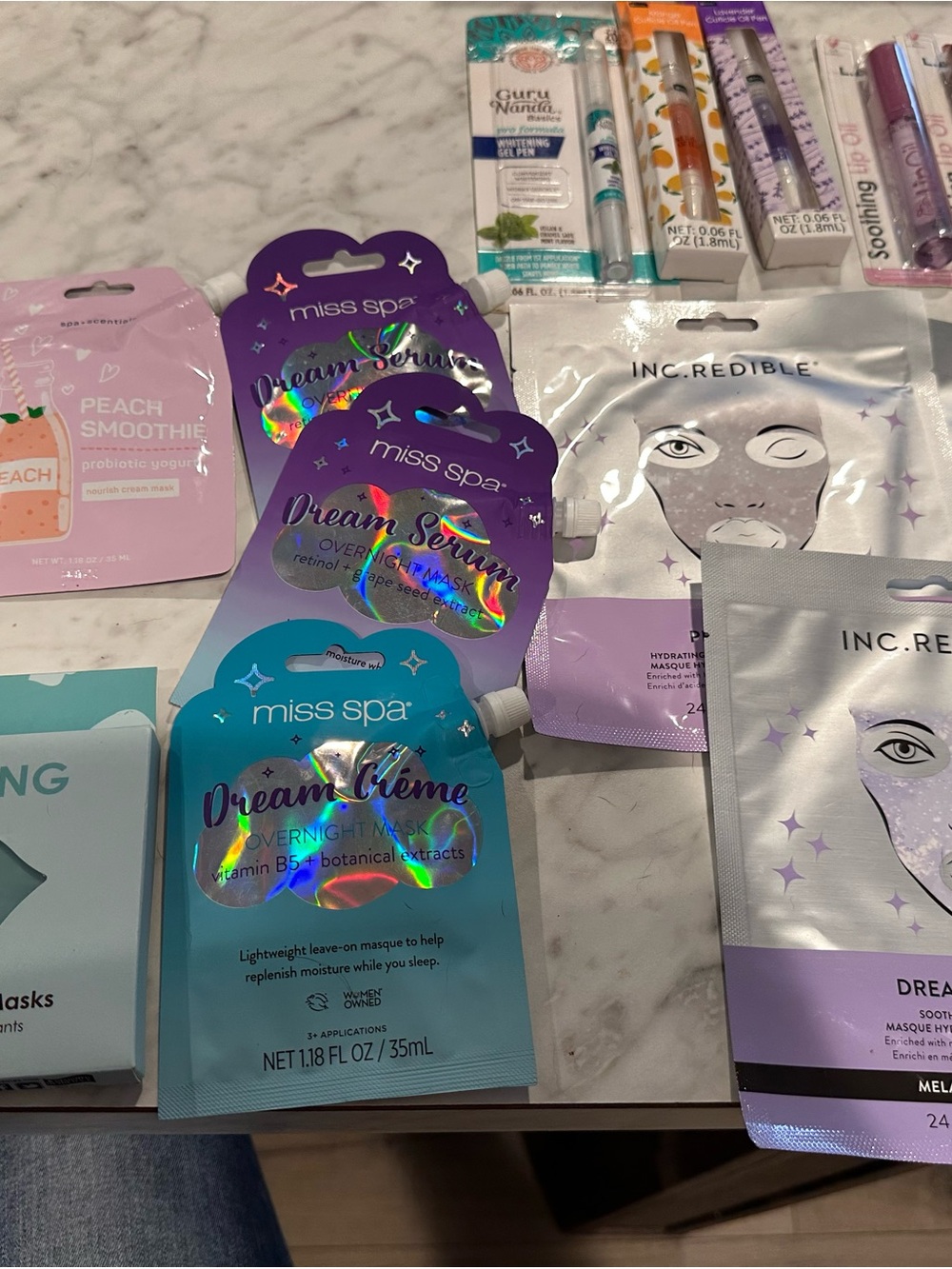 Face masks, lip masks, and lip oils